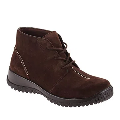 Drew Shoes Women's Krista Suede Ankle Boot In Brown