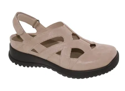Drew Shoes Women's Smiles Casual Sandal In Taupe Microdot In Brown