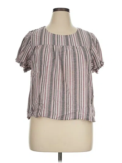 Pre-owned Drew Short Sleeve Blouse In Pink