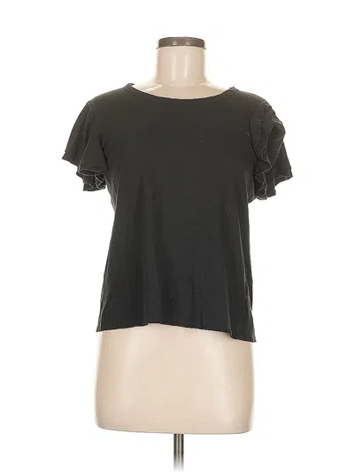 Pre-owned Drew Short Sleeve Top Gray Keyhole Neckline Tops