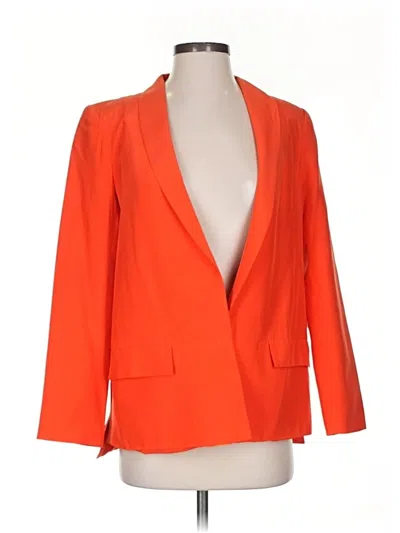 Pre-owned Drew Silk Blazer Jacket In Orange