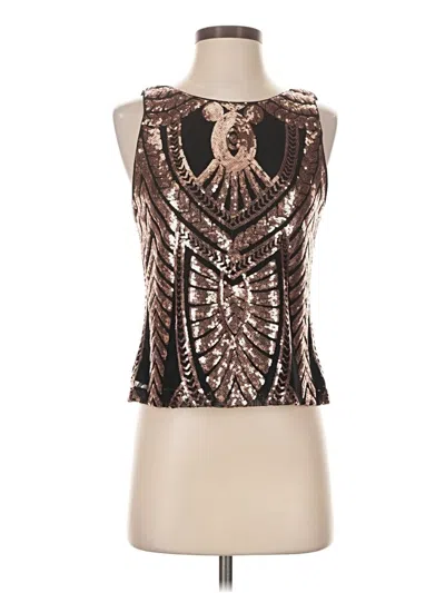 Pre-owned Drew Sleeveless Blouse In Brown