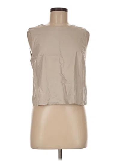 Pre-owned Drew Sleeveless Blouse In Tan