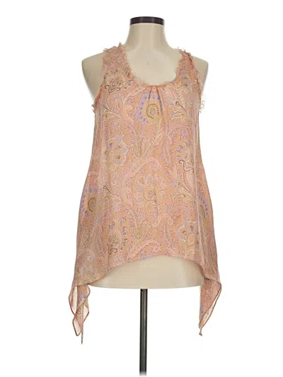 Pre-owned Drew Sleeveless Silk Top Pink Halter Neckline Tops