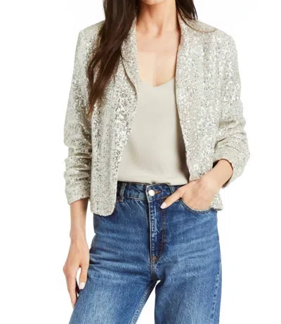 Drew Suzie Sequin Blazer In Stone In Gold