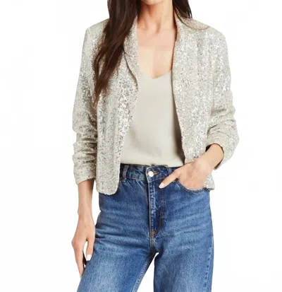 Drew Suzie Sequin Blazer In Stone In Gray