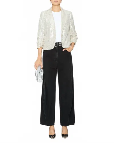 Drew Suzie Sequin Blazer In Stone In White