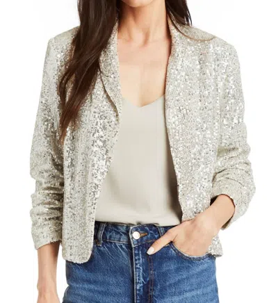 Drew Suzie Sequin Blazer In Stone In Silver