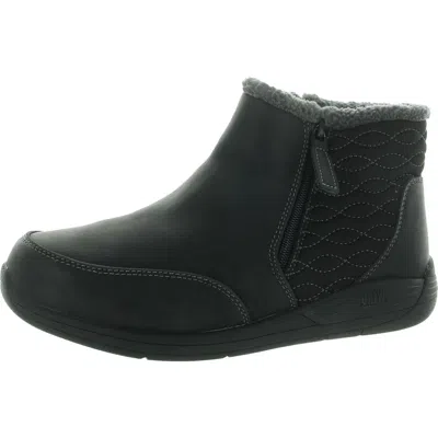 Drew Tabby Womens Double Zipper Faux Leather Winter & Snow Boots In Black