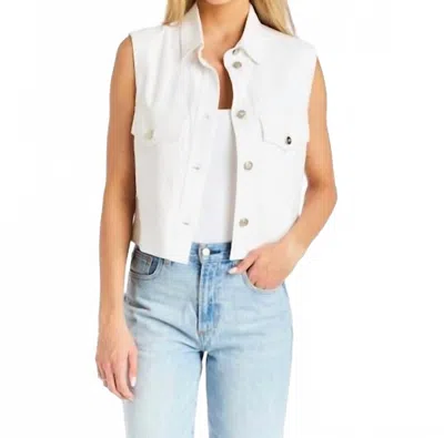 Drew Tristian Denim Vest In Ivory In White