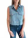 Drew Tristian Vest In Bleach In Blue