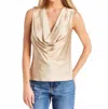 Drew Vega Draped Top In Bone In Neutral
