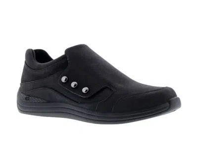 Drew Women's Boquet Monk Strap Shoe - Wide In Black Nubuck