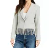 Drew Lillith Single-button Blazer In Pearl In Gray