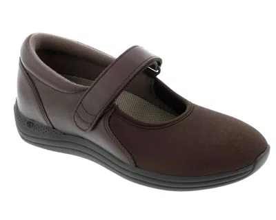 Drew Women's Magnolia Shoes In Brown Leather/ Brown Stretch