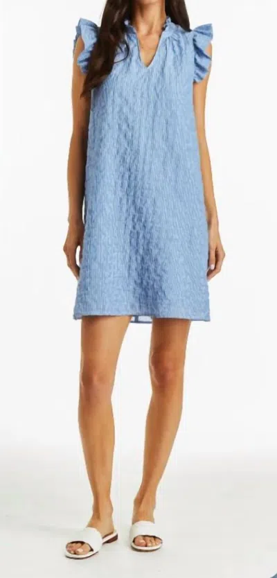 Drew Zoe Dress In Chambray In Blue