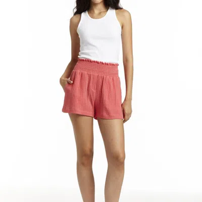 Drew Zoe Gauze Short In Mango In Pink