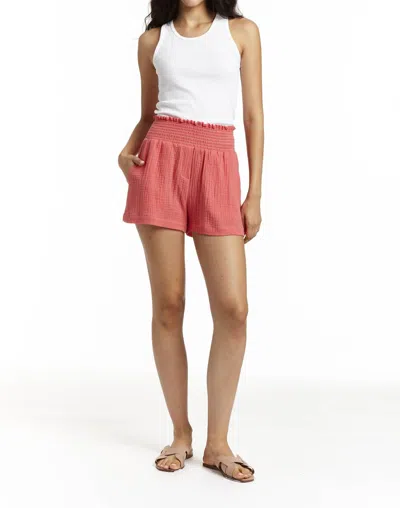 Drew Zoe Gauze Short In Mango In Pink