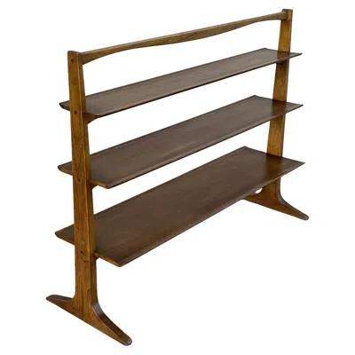 Pre-owned Drexel 1950's Mcm John Van Koert For  “profile” Pyramidal Bookshelf In Walnut In Brown