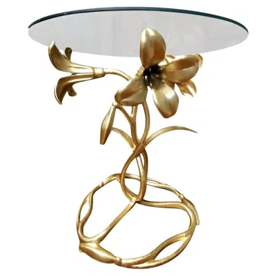 Pre-owned Drexel 1960s  Et Cetera Furniture Collection Gilded Lily Cigarette Table In Sand