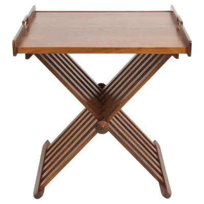 Pre-owned Drexel 1960s Walnut Campaign Tray Table By Kipp Stewart & Stewart Mcdougall For  In Brown