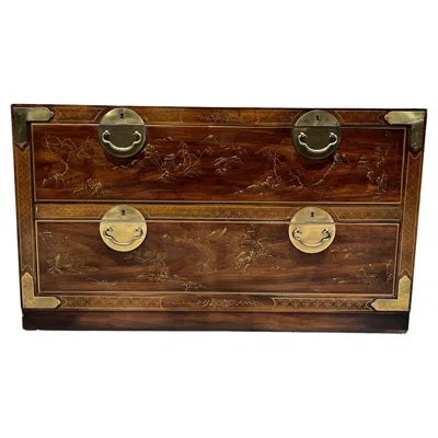 Pre-owned Drexel 1980s  Et Cetera Collection Chest Of Drawers Chinoiserie In Brown