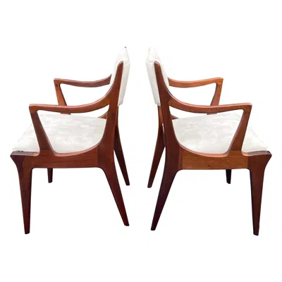 Pre-owned Drexel A Pair Of Mid-century Modern  “dateline” Arm Chairs In Brown