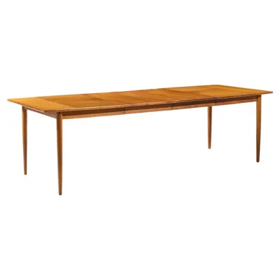 Pre-owned Drexel Barney Flagg For  Parallel Walnut Expanding Dining Table With 2 Leaves In Brown