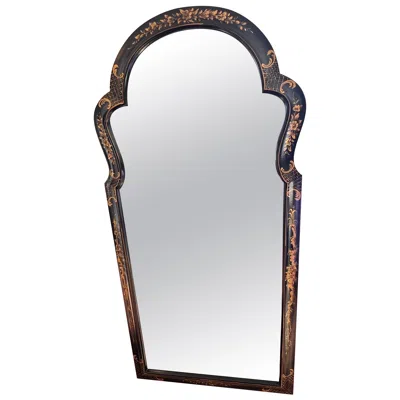 Pre-owned Drexel Black Chinoiserie Carved Mirror