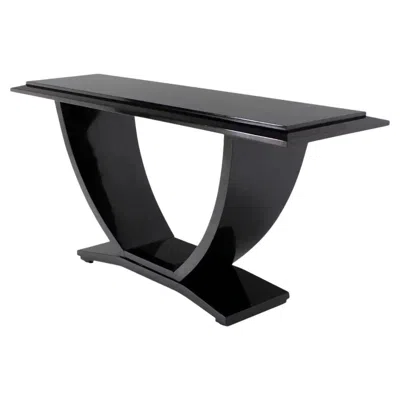Pre-owned Drexel Black Lacquer U-shape Arched Base Console Table By  Mint!