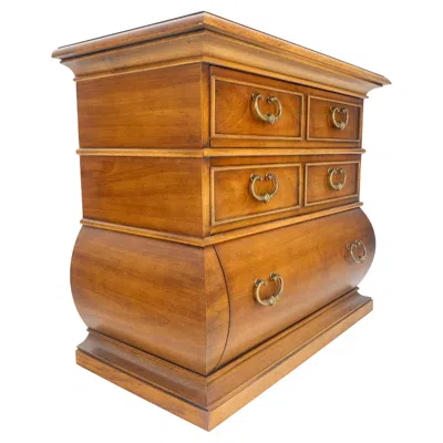Pre-owned Drexel Bombay Style Heavy Brass Drop Pulls Dovetail Drawers Dresser Chest Mint! In Brown