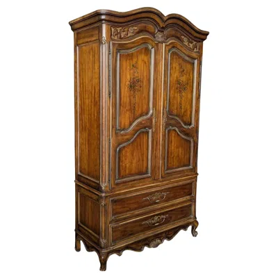 Pre-owned Drexel Brittany Heritage French Provincial Carved Wood Armoire, 1960s In Brown