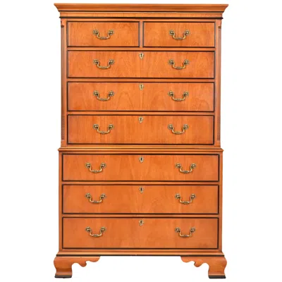 Pre-owned Drexel Chippendale Mahogany Highboy Dresser Or Chest Of Drawers In Brown