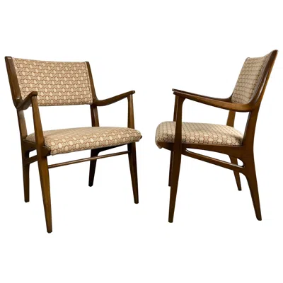 Pre-owned Drexel Classic Pair Of Modernist Armchairs By John Van Koert For  In Brown