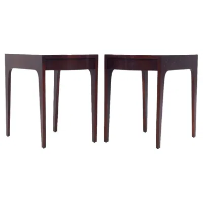 Pre-owned Drexel Contemporary Walnut End Tables - Pair In Brown