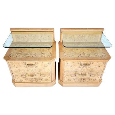 Pre-owned Drexel Corinthian Style Nightstands Pair In Brown