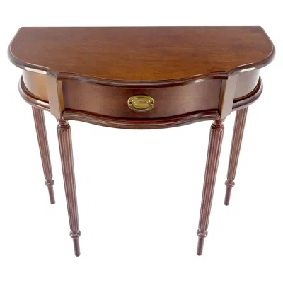 Pre-owned Drexel Demi Lune One Drawer Mahogany Console Entry Hall Table Mint In Brown