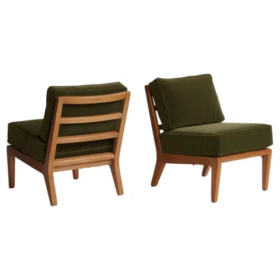 Pre-owned Drexel Edward Wormley, Slipper Chairs, Beech, Mohair, Usa, 1950s In Brown
