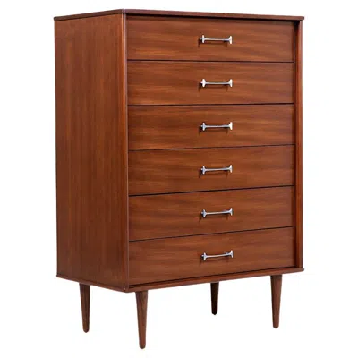 Pre-owned Drexel Expertly Restored - Chest Of Drawers With Chrome Handles By  In Brown