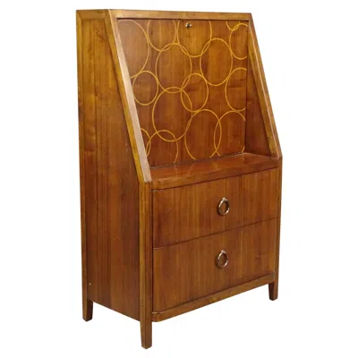 Pre-owned Drexel Extraordinary Vintage Inlaid Bar Cabinet From  Heritage In Brown