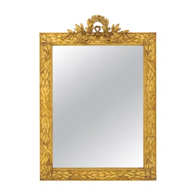 Pre-owned Drexel Fine Gold Gilt Gesso Italian 53x38 Rectangle Wall Mirror In Gray