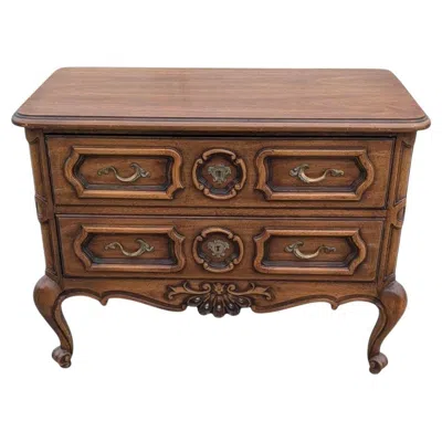 Pre-owned Drexel French Provincial Chest, 2-drawer Dresser, Solid Wood, C. 1960s Usa In Brown