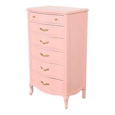 Pre-owned Drexel French Provincial Louis Xv Pink Lacquered Lingerie Chest Or Semainier
