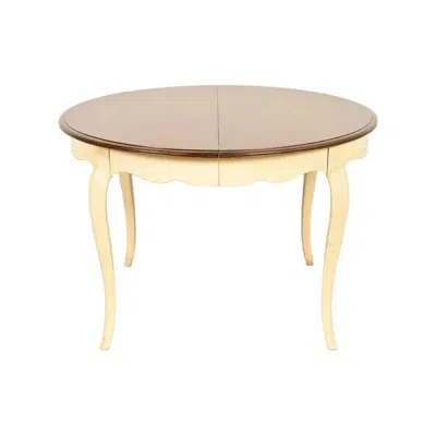 Pre-owned Drexel French Provincial Louis Xv Walnut And Cream Lacquered Dining Table, 1962 In White