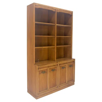 Pre-owned Drexel Fruitwood  Double Bookcase Credenza Mid Century Modern Vintage Mint In Brown
