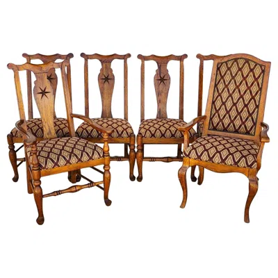 Pre-owned Drexel Heritage Dining Chairs Set Of 6 In Brown