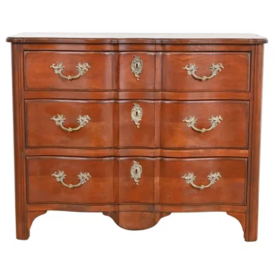 Pre-owned Drexel Heritage French Provincial Louis Xv Carved Fruitwood Chest Of Drawers In Brown