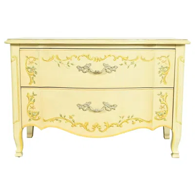 Pre-owned Drexel Heritage French Provincial Louis Xv Cream Lacquered Commode In White