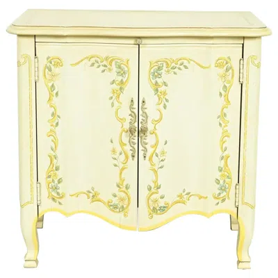 Pre-owned Drexel Heritage French Provincial Louis Xv Cream Lacquered Nightstand, 1970s In White