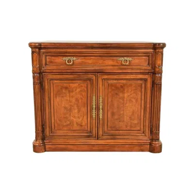 Pre-owned Drexel Heritage French Regency Louis Xvi Walnut Flip Top Server, Circa 1960s In Brown